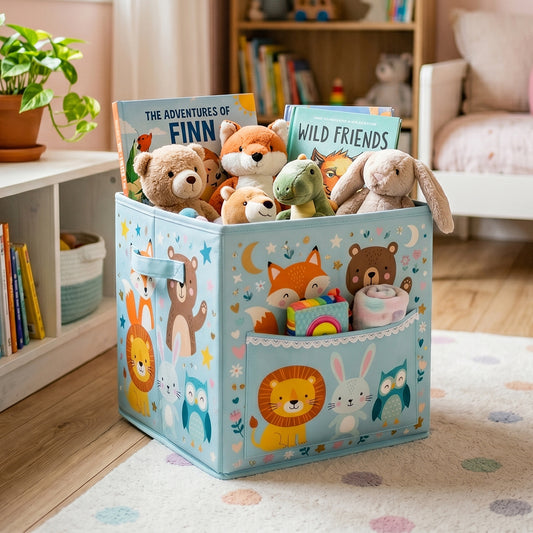 Wild Friends Toy Storage Bin with Pocket
