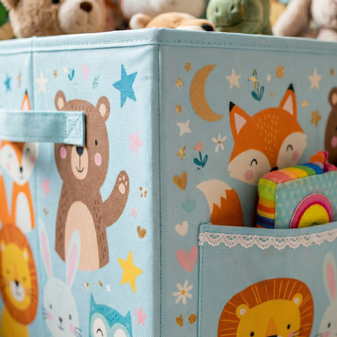 Wild Friends Toy Storage Bin with Pocket