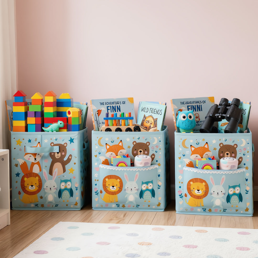 Wild Friends Toy Storage Bin with Pocket