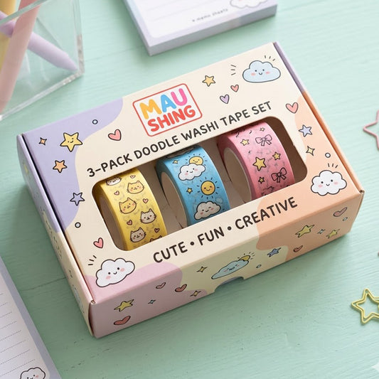 3-Pack Doodle Washi Tape Set