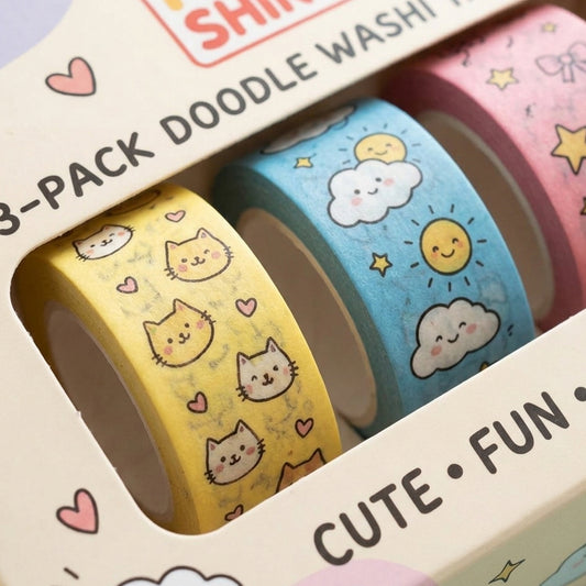 3-Pack Doodle Washi Tape Set