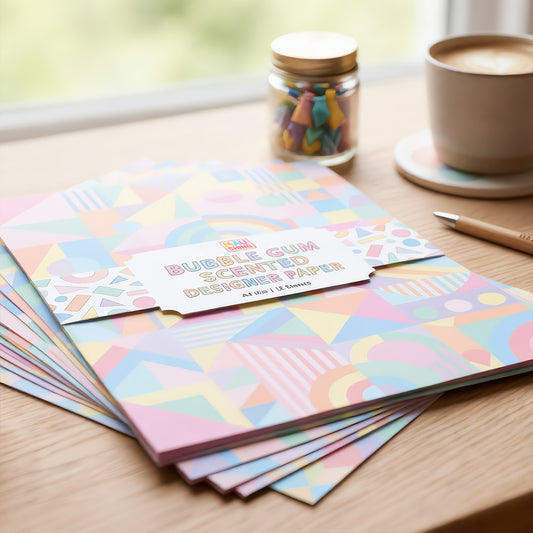 Geometric Pattern Bubble Gum Scented Designer Paper