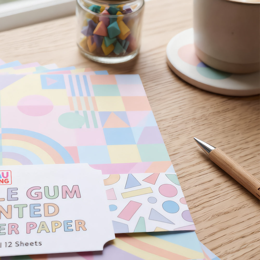 Geometric Pattern Bubble Gum Scented Designer Paper