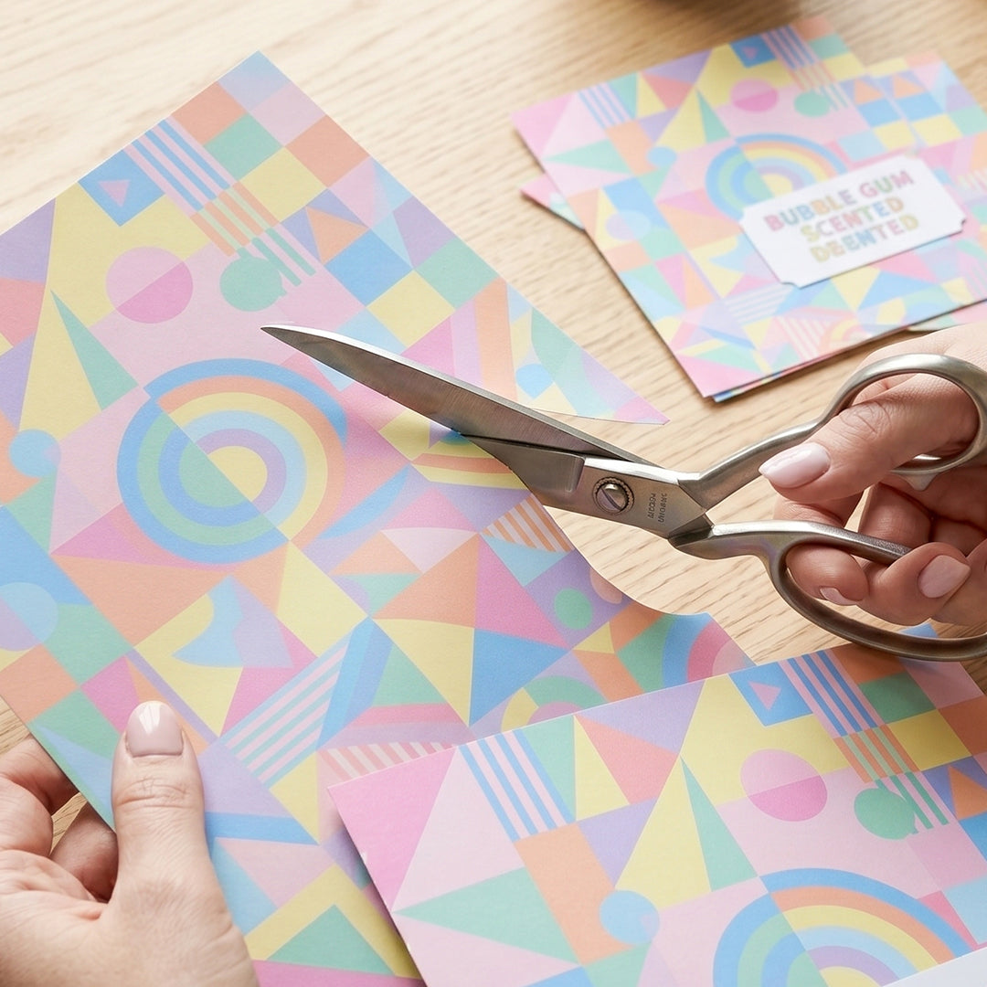 Geometric Pattern Bubble Gum Scented Designer Paper