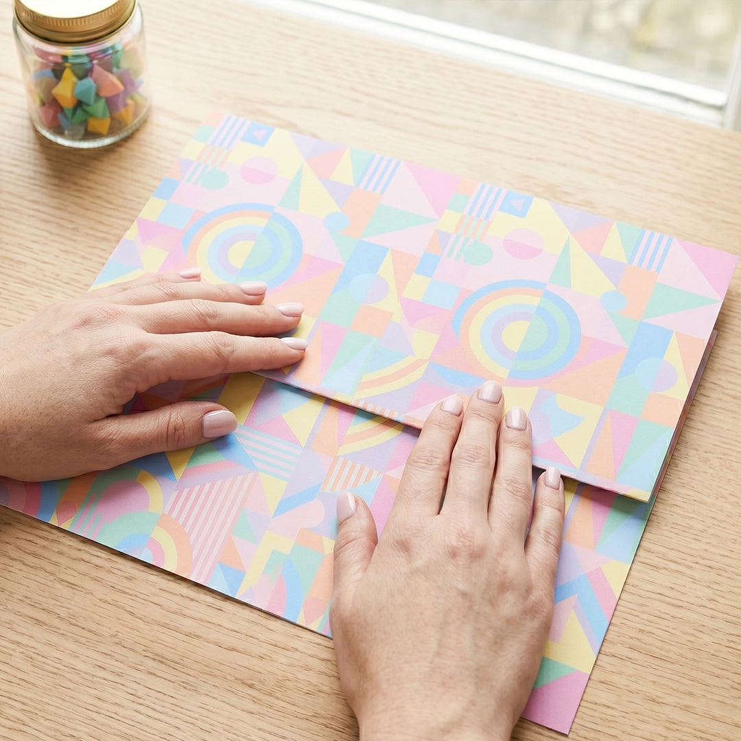 Geometric Pattern Bubble Gum Scented Designer Paper