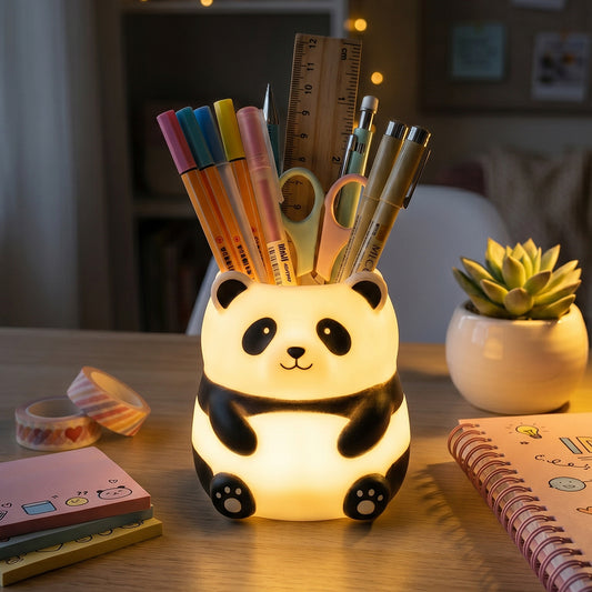 Luminous Panda Rechargeable Lamp Pen Holder