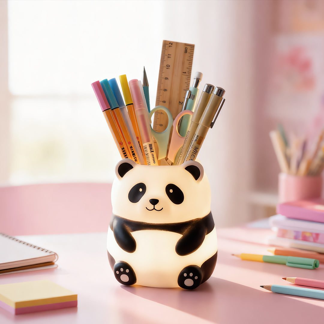 Luminous Panda Rechargeable Lamp Pen Holder