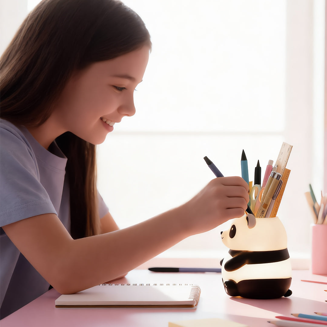 Luminous Panda Rechargeable Lamp Pen Holder
