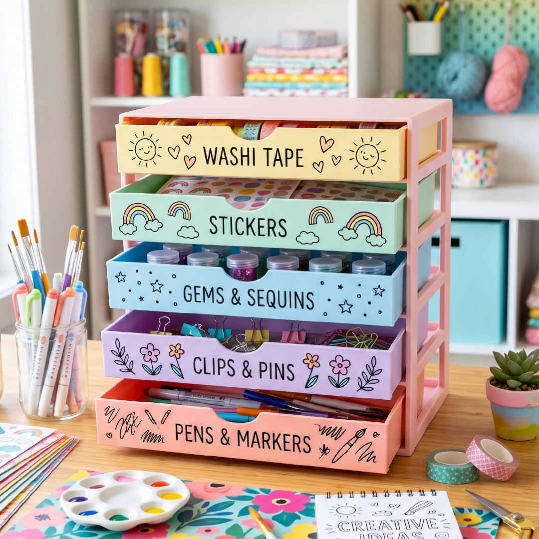 Pastel 5-Tier Craft Storage Drawer