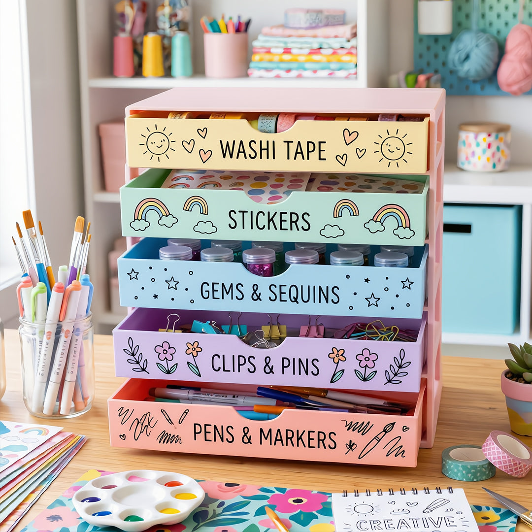 Pastel 5-Tier Craft Storage Drawer