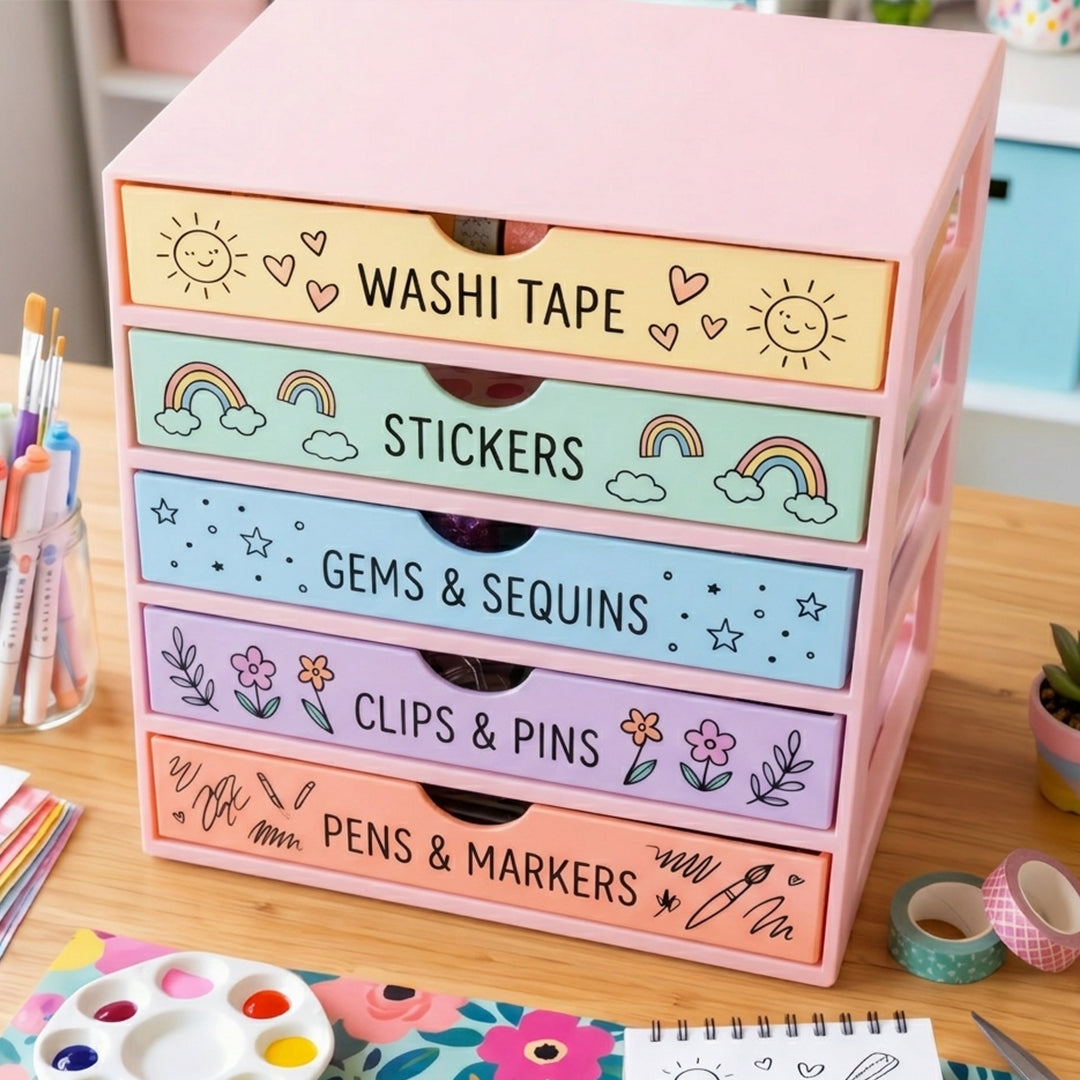 Pastel 5-Tier Craft Storage Drawer