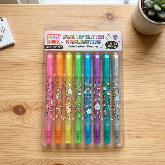 Dual Tip Glitter Highlighters